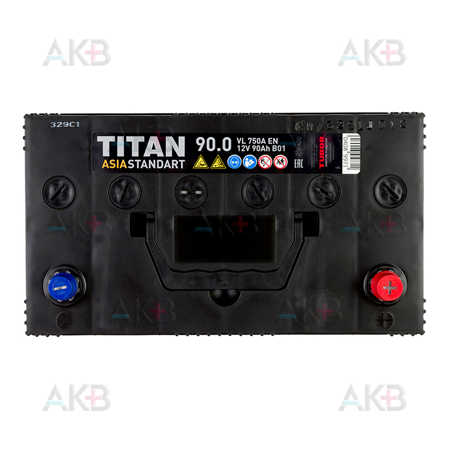 Автомобильный аккумулятор Titan Asia Standard 90 Ач 750А обр. пол. (304x175x223) 6СТ-90.0 VL B01