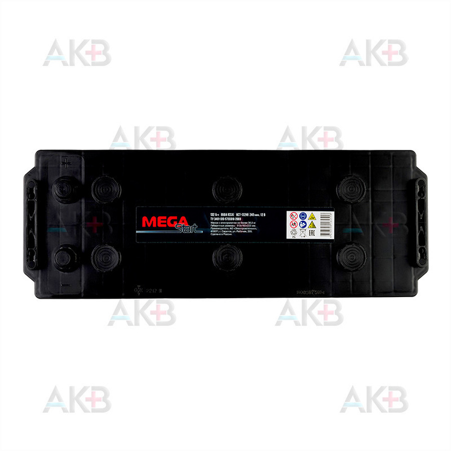 Автомобильный аккумулятор MEGA START 132 Ач 850A обратная пол. (513х189х217) 6СТ-132NR