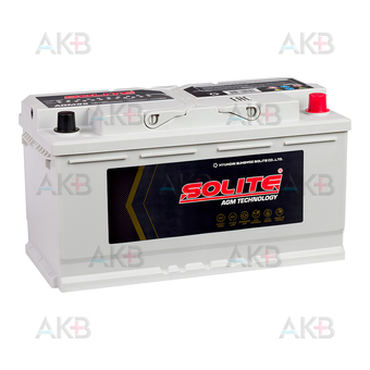 Автомобильный аккумулятор Solite AGM 95Ah 850A (353x175x190) о/п