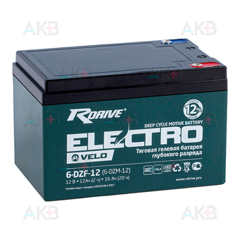 Аккумуляторная батарея Rdrive Electro Velo 6-DZF-12 (6-DZM-12) 16 Ач (151x98x95)