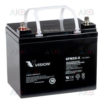 Аккумуляторная батарея Vision 6FM33 12V 33 Aч (196x130x155)