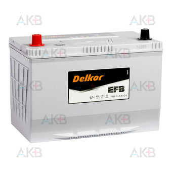 Автомобильный аккумулятор Delkor EFB 145D31R 90 Ач 820A прям. пол. (306x173x225) T110R