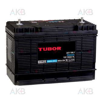Автомобильный аккумулятор TUBOR Classic 100 Ач 800A прям. пол. (330x173x237) 6CT-110.1 VL клеммы под гайку