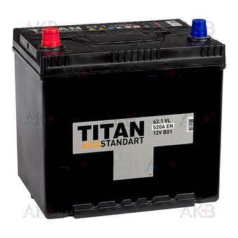 Автомобильный аккумулятор Titan Asia Standart 62L (520А 230x173x225) 6СТ-62.1 VL B01