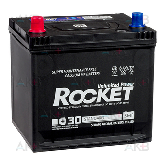 Автомобильный аккумулятор Rocket 55D20AR 50Ah 560А (206x172x205) прям. пол.