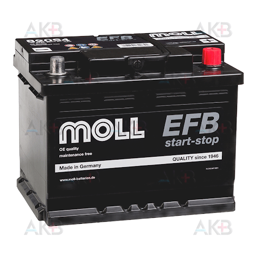 Автомобильный аккумулятор Moll EFB Start-Stop 64 Ач 620A обр. (242x175x190) 82064
