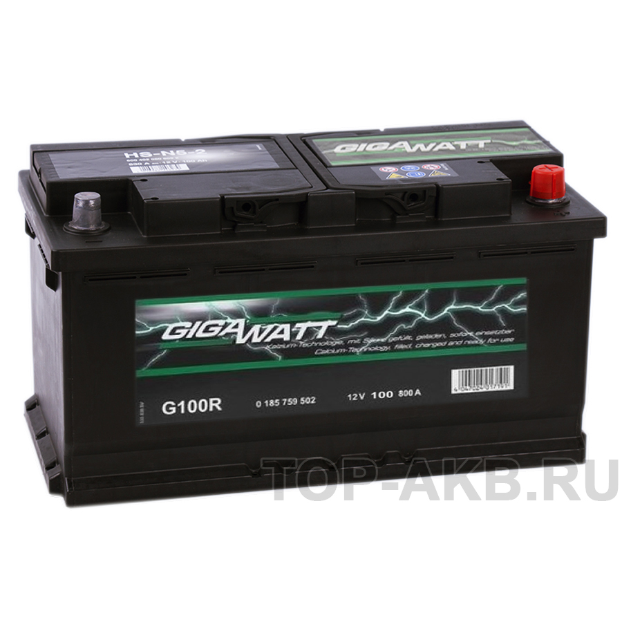 Автомобильный аккумулятор Gigawatt 100R 830A (353x175x190)