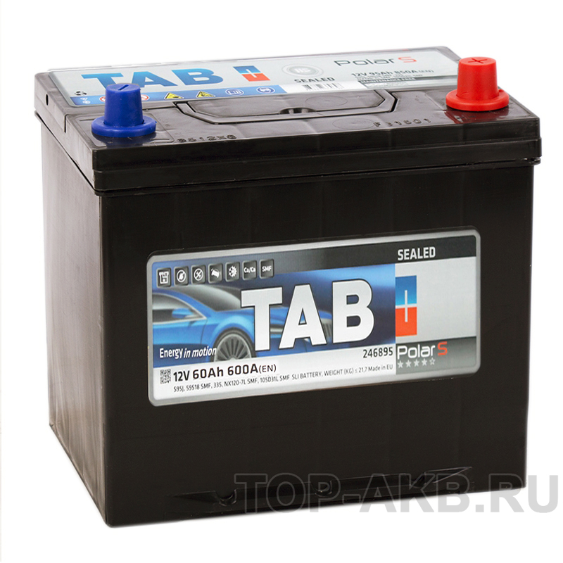 Автомобильный аккумулятор Tab Polar S 60R (600А 232x173x225) D23 обр. 246861 56068