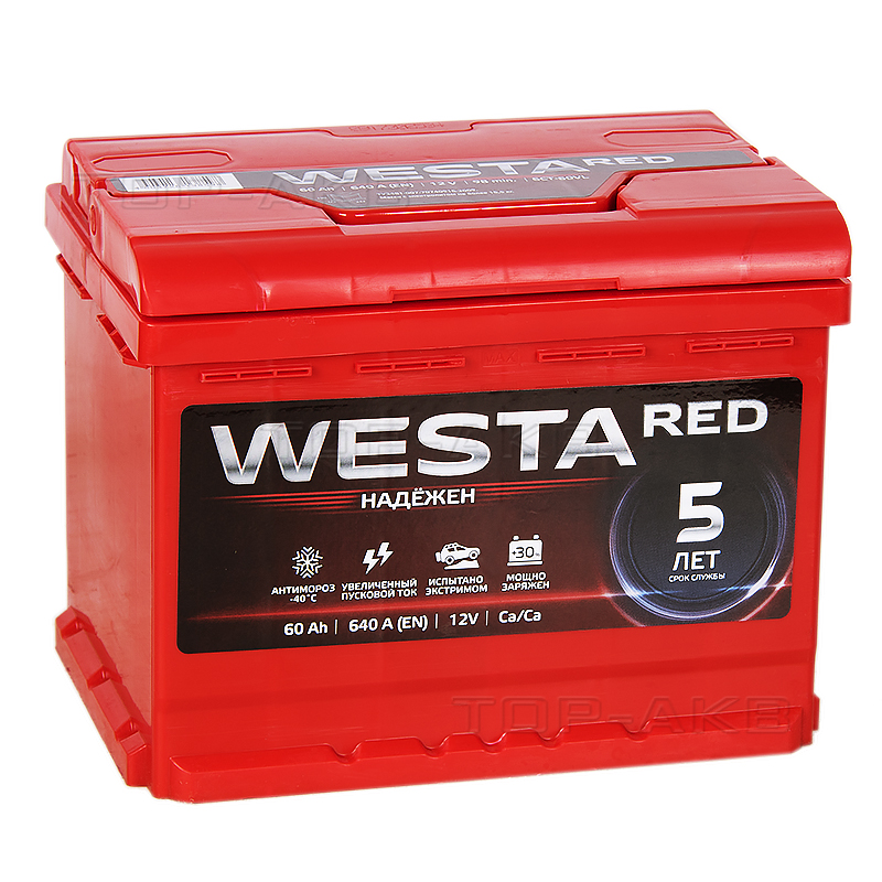 Автомобильный аккумулятор Westa 60L 640A 242x175x190