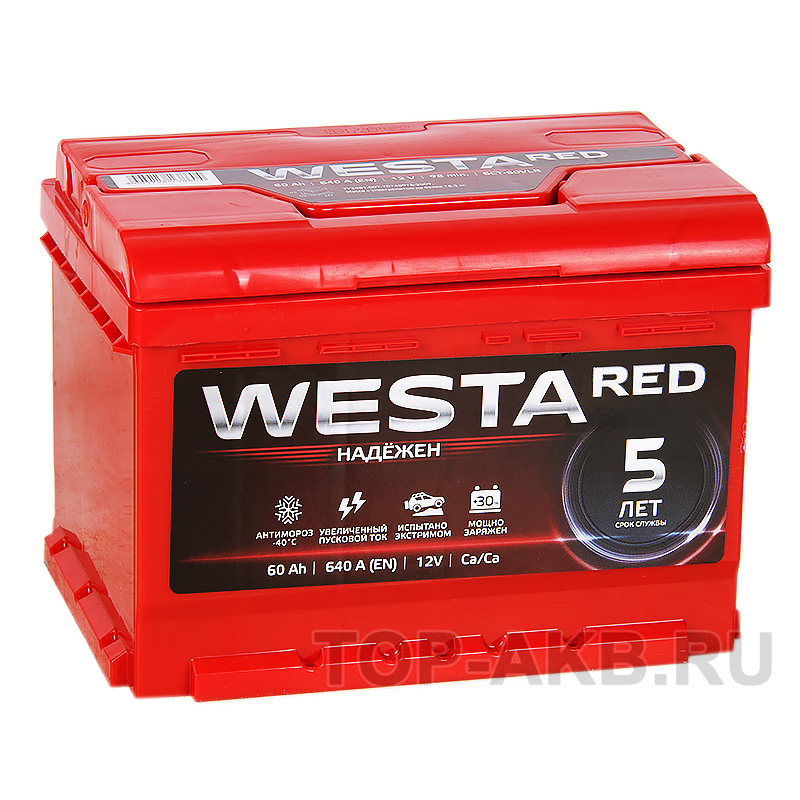 Автомобильный аккумулятор Westa 60R низкий 640A 242x175x175