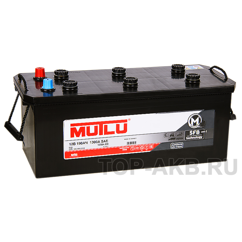Автомобильный аккумулятор Mutlu Mega Calcium 190 SFB M1  (1250A 513x223x223)