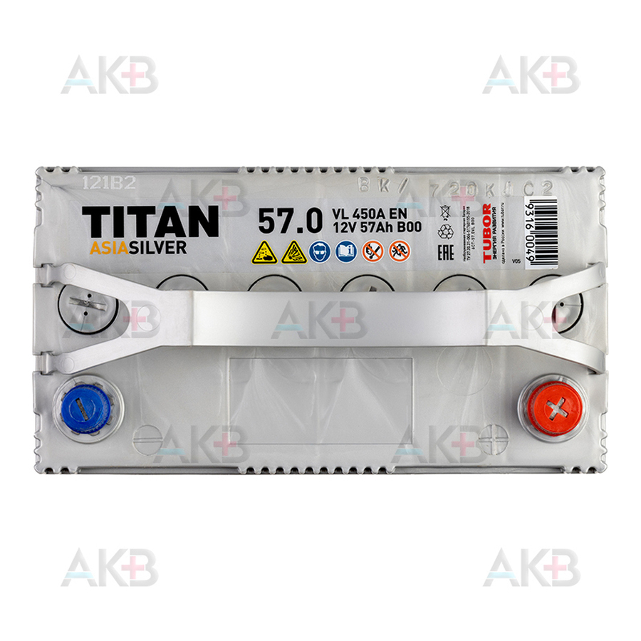 Автомобильный аккумулятор Titan Asia Silver 57R (450А 238x129x225)