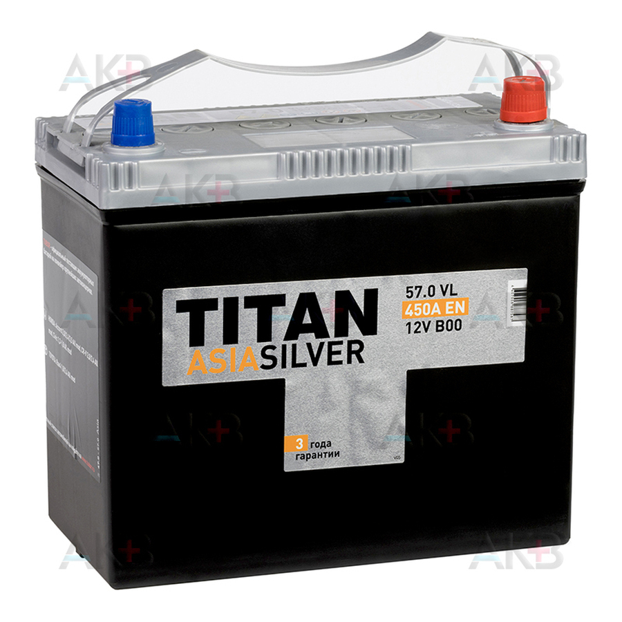 Автомобильный аккумулятор Titan Asia Silver 57R (450А 238x129x225)