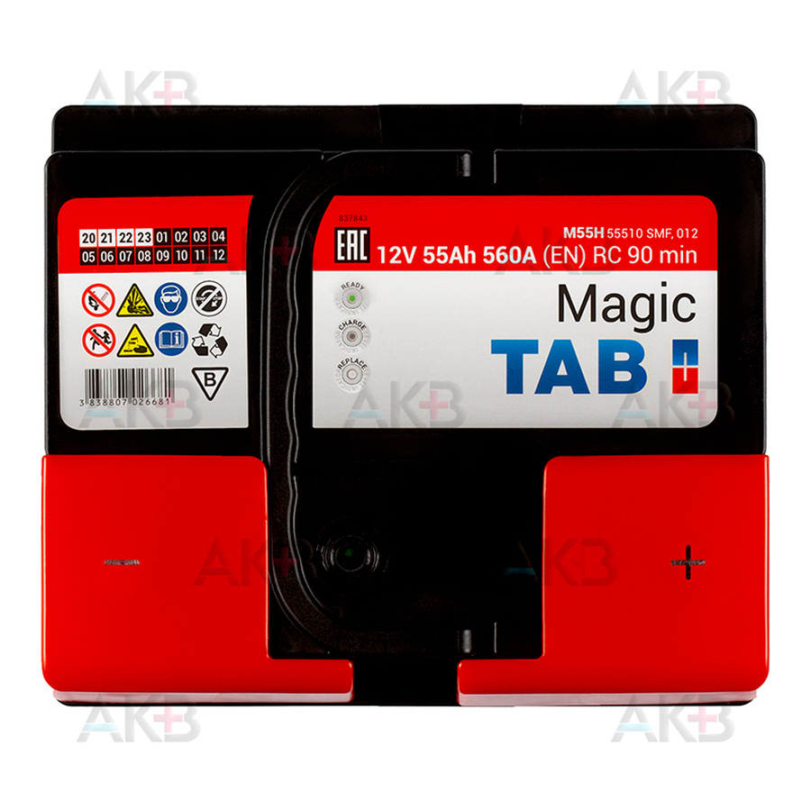 Автомобильный аккумулятор Tab Magic 55R (560A 207x175x190) 189058 55510