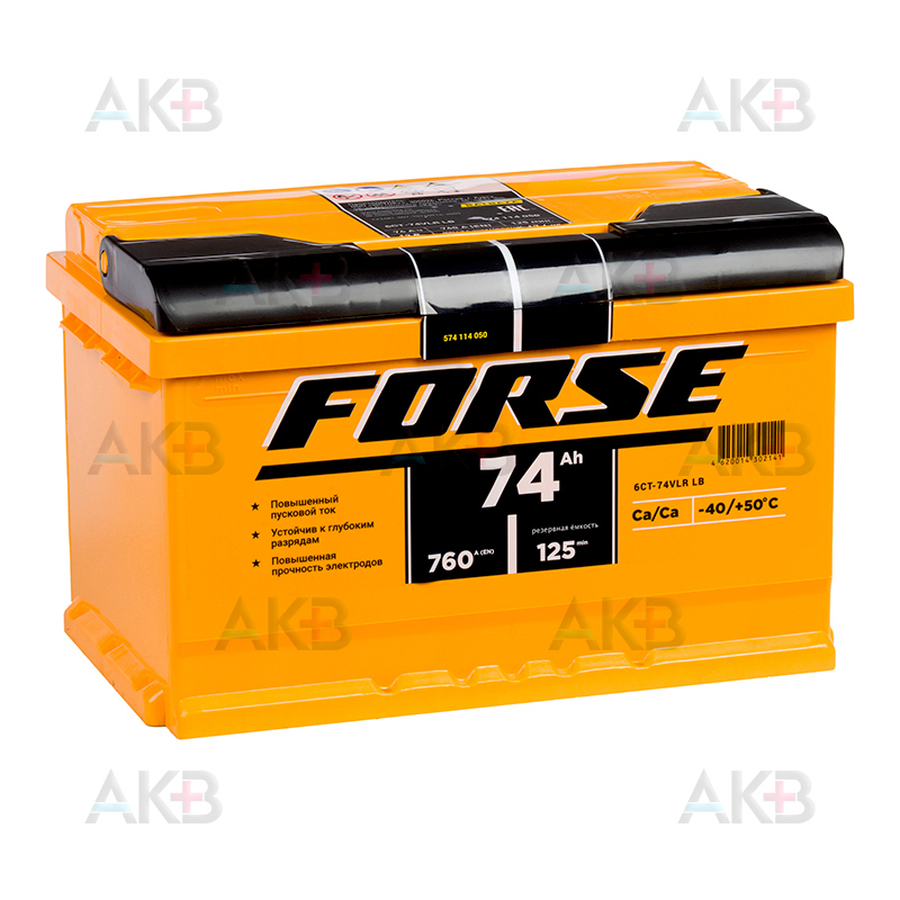 Автомобильный аккумулятор Forse 74R низкий 760A (278x175x175)