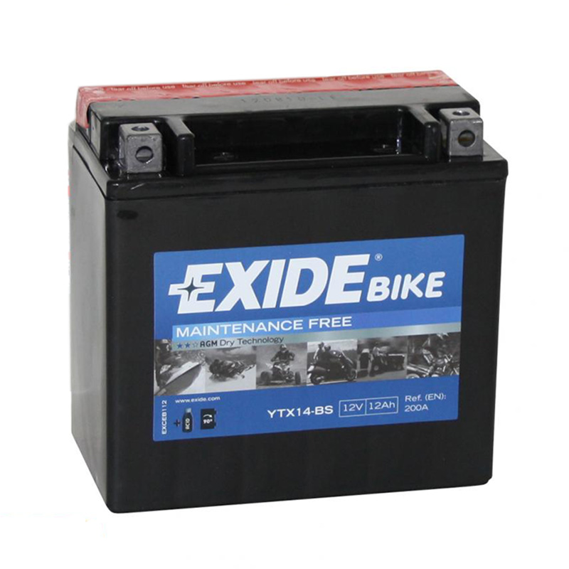 Мото аккумулятор Exide AGM сухозаряж. ETX14-BS 12V 12Ah 200A (150x87x145) прям. пол.