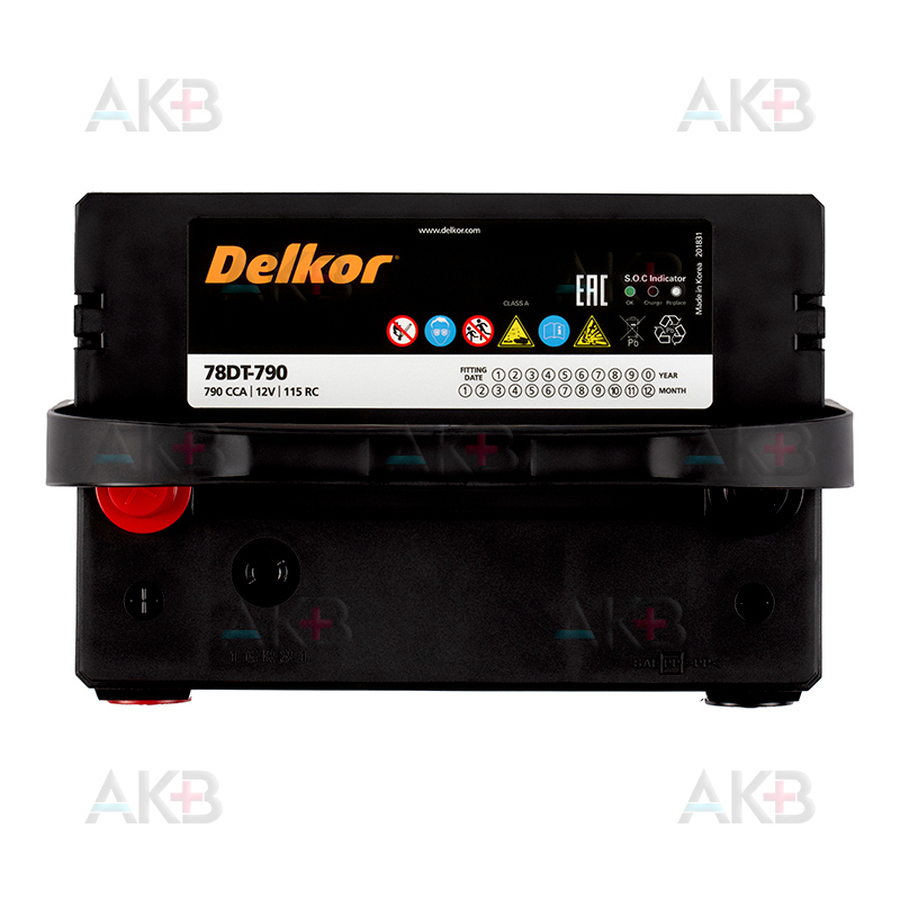Автомобильный аккумулятор Delkor 78DT790 4 кл. (65L 790A 261x175x200)