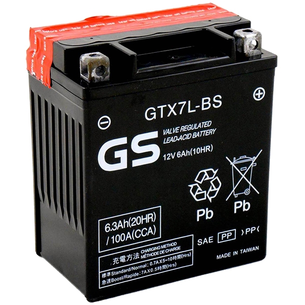 Мото аккумулятор GS GTX7L-BS 12V 6Ah 105А (114x71x131) обр. пол. AGM сухозаряж. (GS YUASA)
