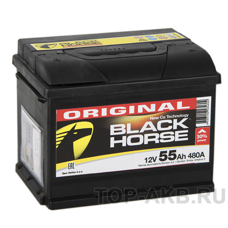 Автомобильный аккумулятор Black Horse 55L 480A 242x175x190