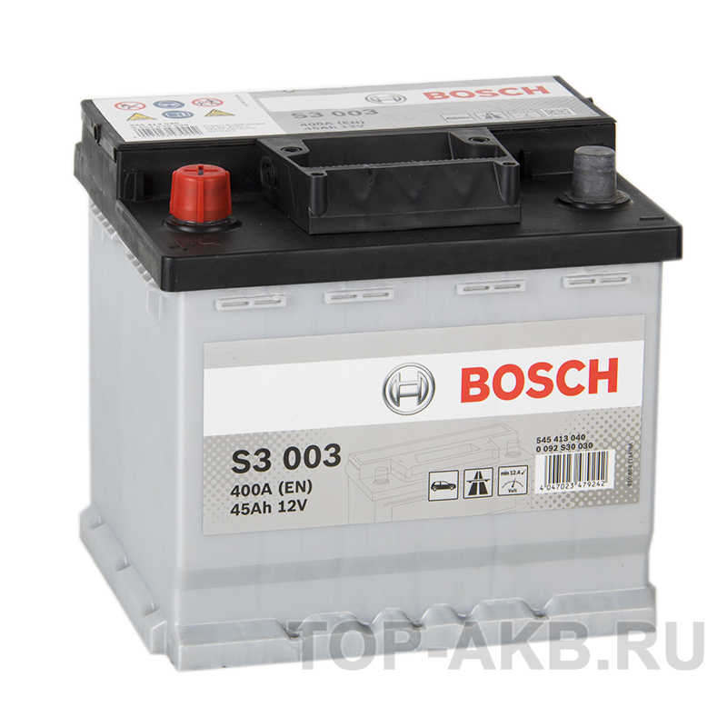 Автомобильный аккумулятор Bosch S3 003 45L 400A 207x175x190
