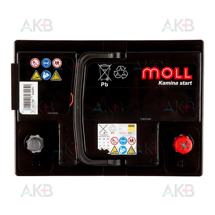 Автомобильный аккумулятор Moll Kamina Start 62SR низкий 510A (242x175x175)