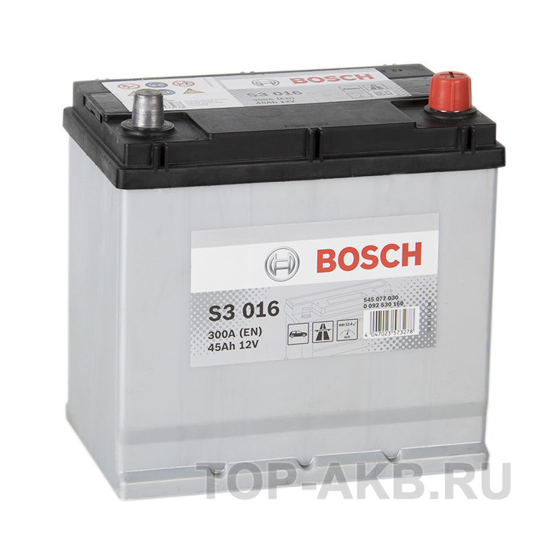 Автомобильный аккумулятор Bosch S3 016 45R 300A 219x135x225