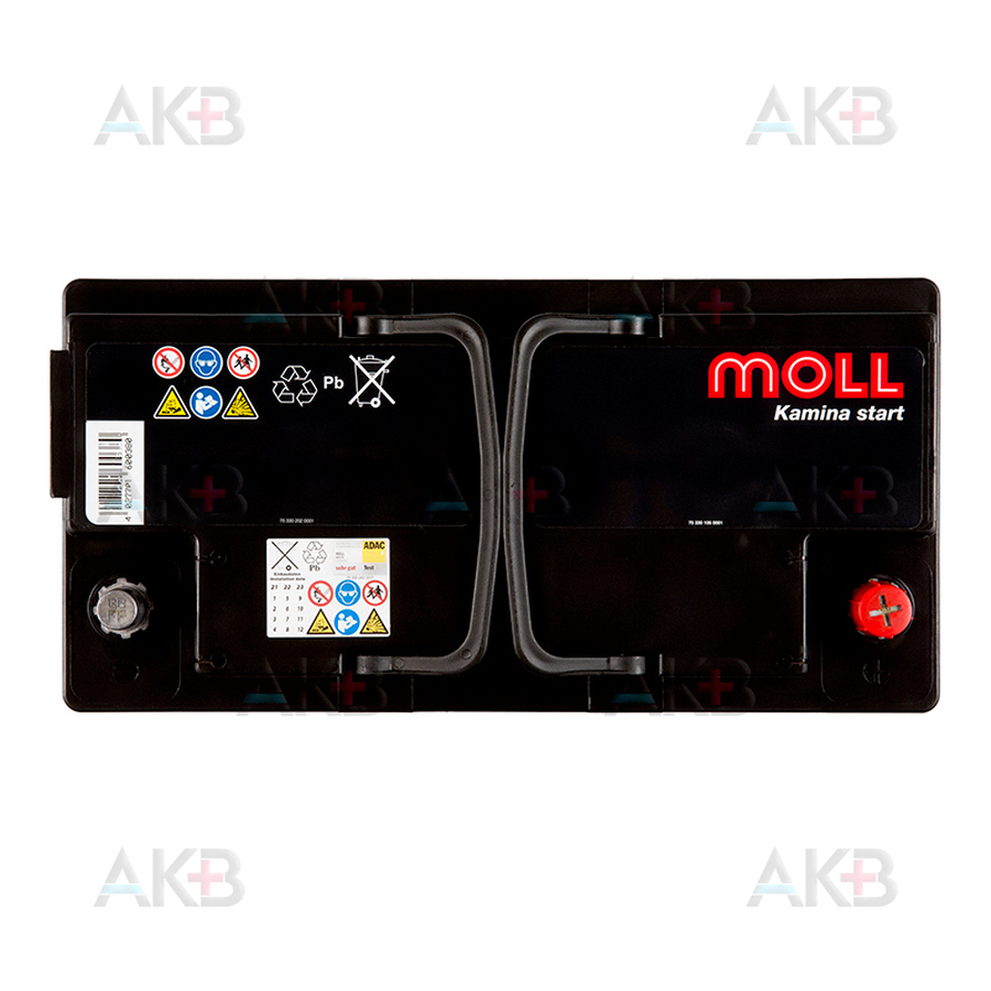 Автомобильный аккумулятор Moll Kamina Start 100R 850A (353x175x190)