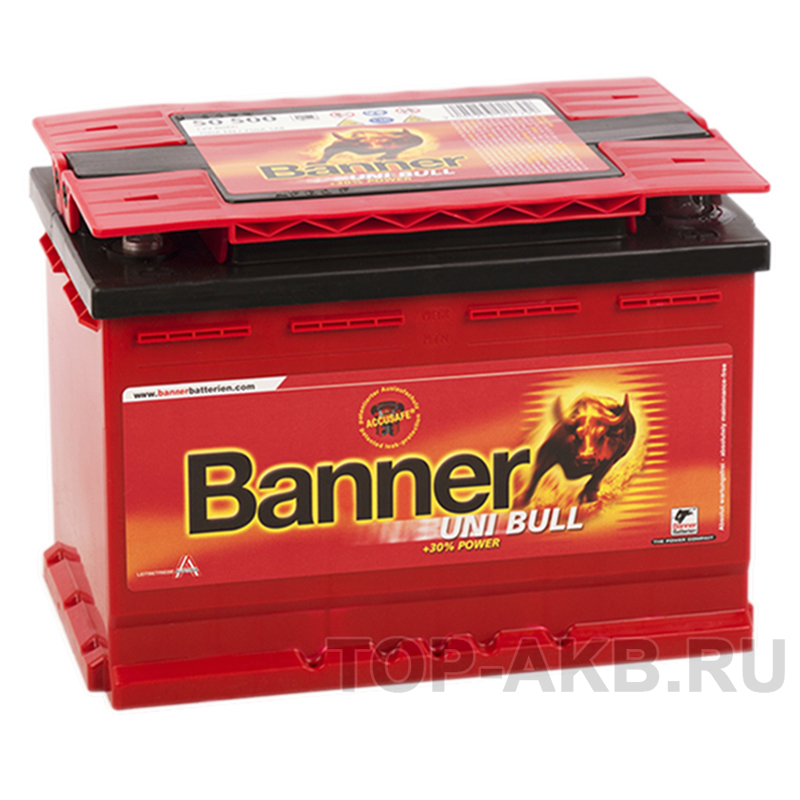 Автомобильный аккумулятор BANNER uni Bull (50 300) 69 520A 241x175x190