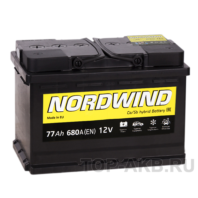 Автомобильный аккумулятор Nordwind 77L 680А 278x175x190