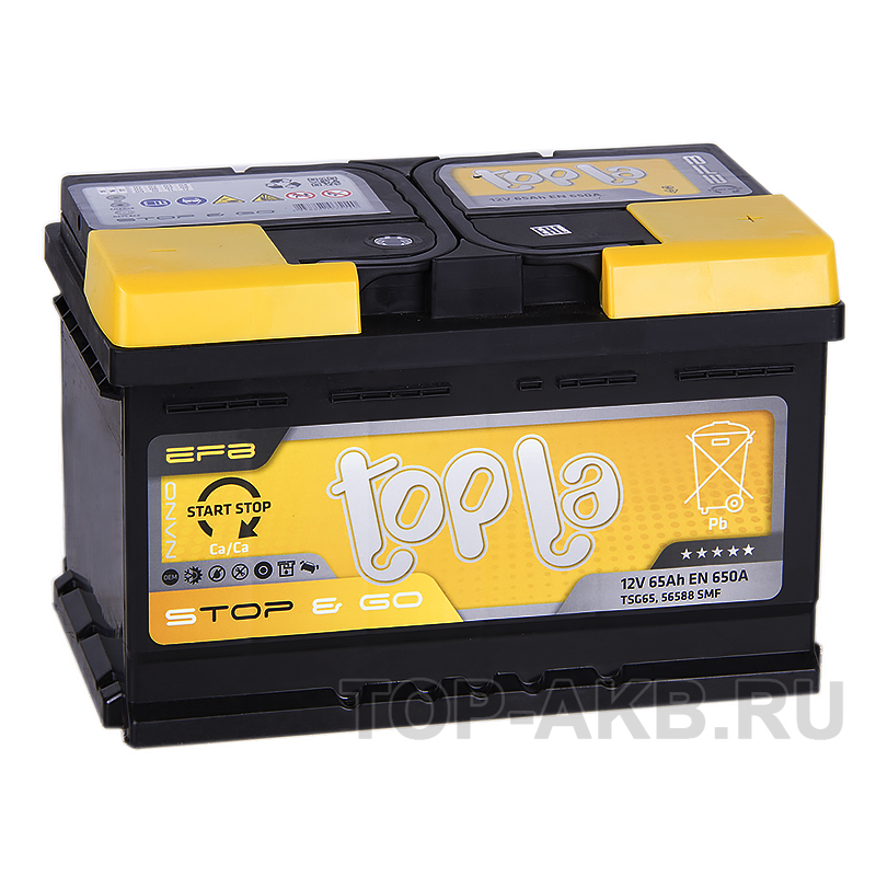 Автомобильный аккумулятор Topla EFB Stop-n-Go 65R (650A 278x175x175) 112065 56588