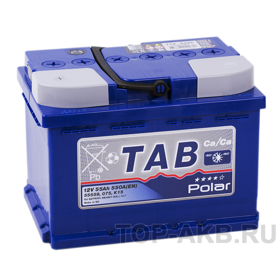 Автомобильный аккумулятор Tab Polar 55L низкий (550A 242x175x175) 121155 55508
