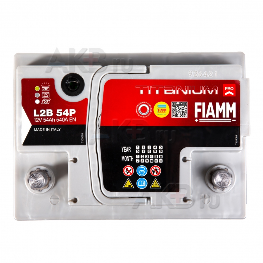 Автомобильный аккумулятор Fiamm Titanium Pro 54 Ач 540A обр. пол. (241x175x175) низк. L2B 54P