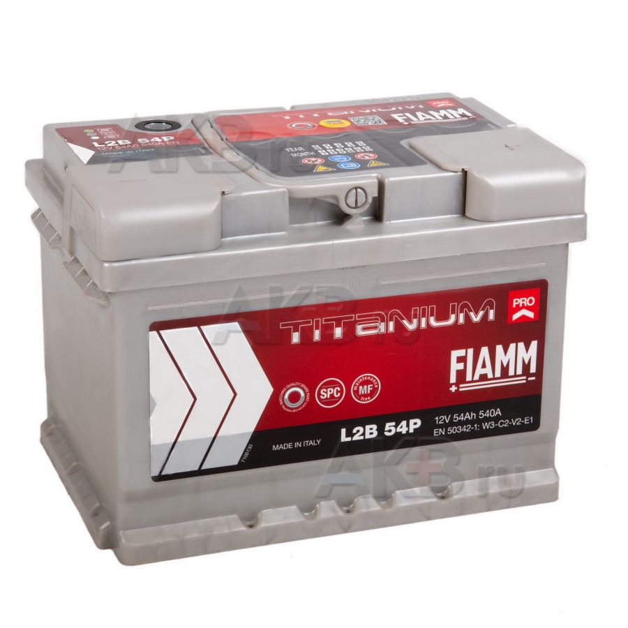 Автомобильный аккумулятор Fiamm Titanium Pro 54 Ач 540A обр. пол. (241x175x175) низк. L2B 54P