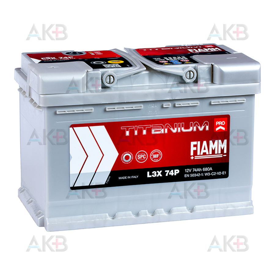 Автомобильный аккумулятор Fiamm Titanium Pro 74 Ач 680A прям. пол. (278x175x190) L3X 74P