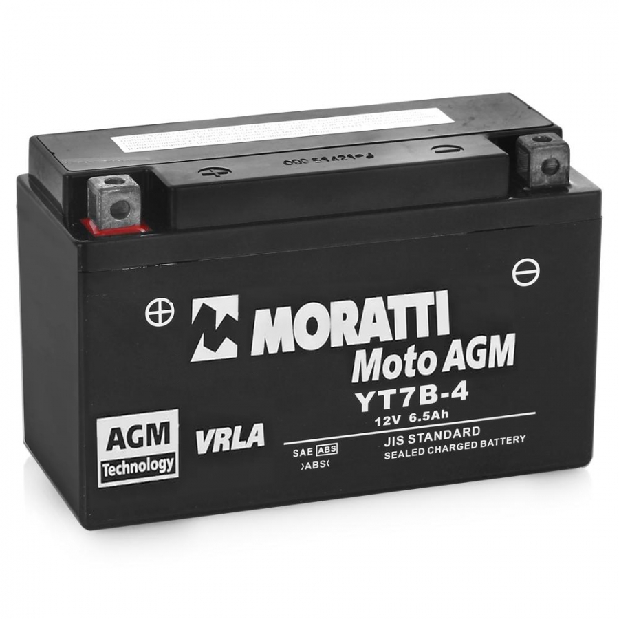 Мото аккумулятор Moratti Moto YT7B - 6.5 Ач 120А (150x65x93) прям. пол. AGM