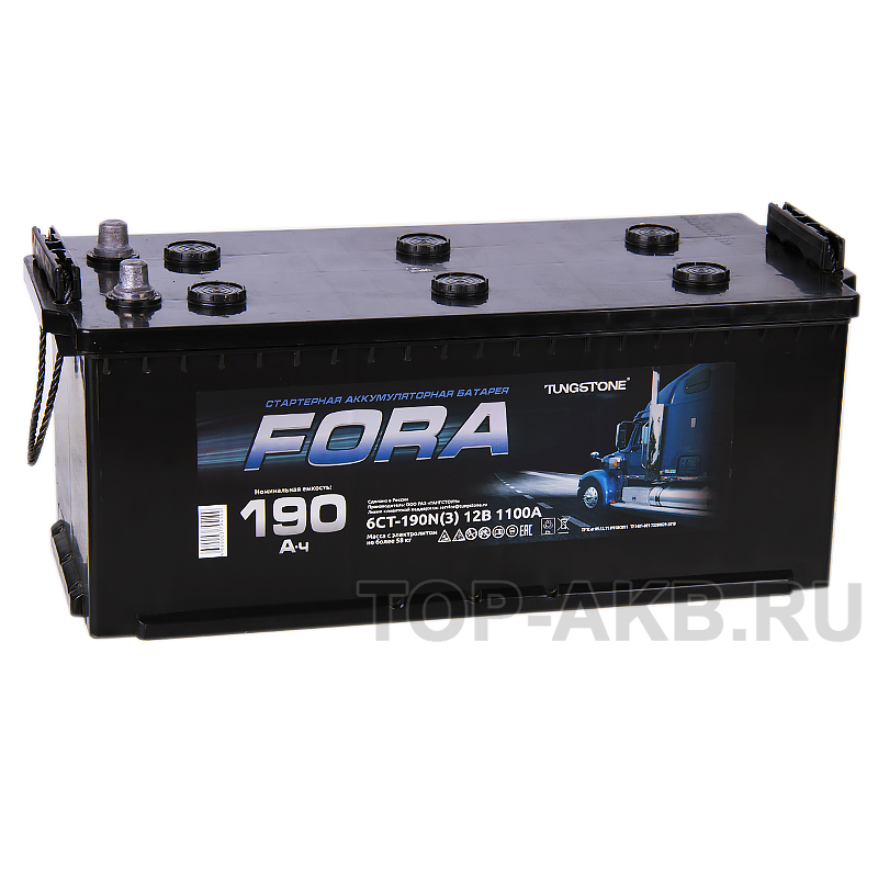 Автомобильный аккумулятор FORA 190 рус 1100A 524x239x240