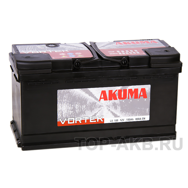 Автомобильный аккумулятор Akuma Vortek 100R 800A (353x175x190)