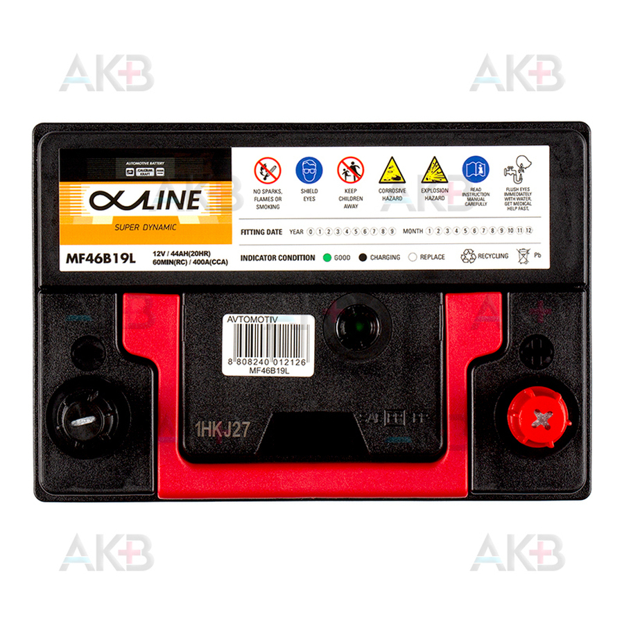 Автомобильный аккумулятор Alphaline SD 46B19L 44R 400A 186x127x220