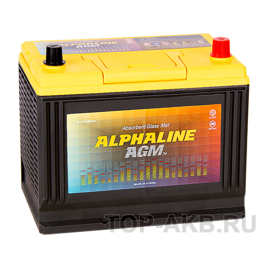 Автомобильный аккумулятор Alphaline AGM AX D26L 75Ah 720A о.п. (260x172x220) Start-Stop