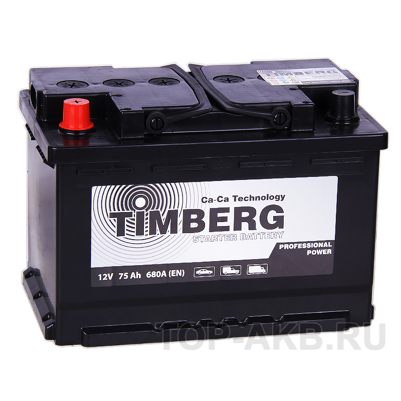 Автомобильный аккумулятор Timberg PRO 75L 680A 278x175x190