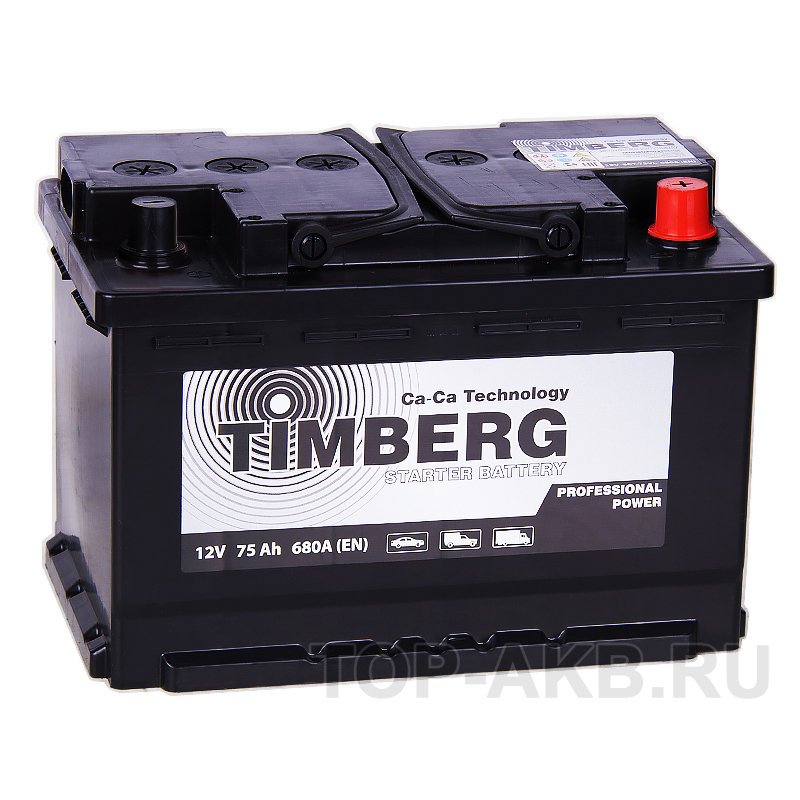 Автомобильный аккумулятор Timberg PRO 75R 680A 278x175x190