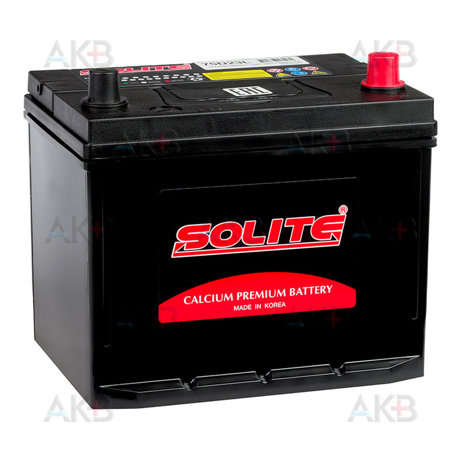 Автомобильный аккумулятор Solite 75D23L с бортиком (65R 550A 230x168x210)
