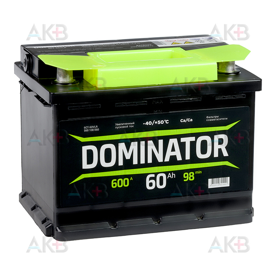 Автомобильный аккумулятор Dominator 60R 600А 242x175x190
