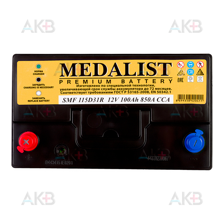 Автомобильный аккумулятор Medalist 115D31R (100L 850A 306x173x225)