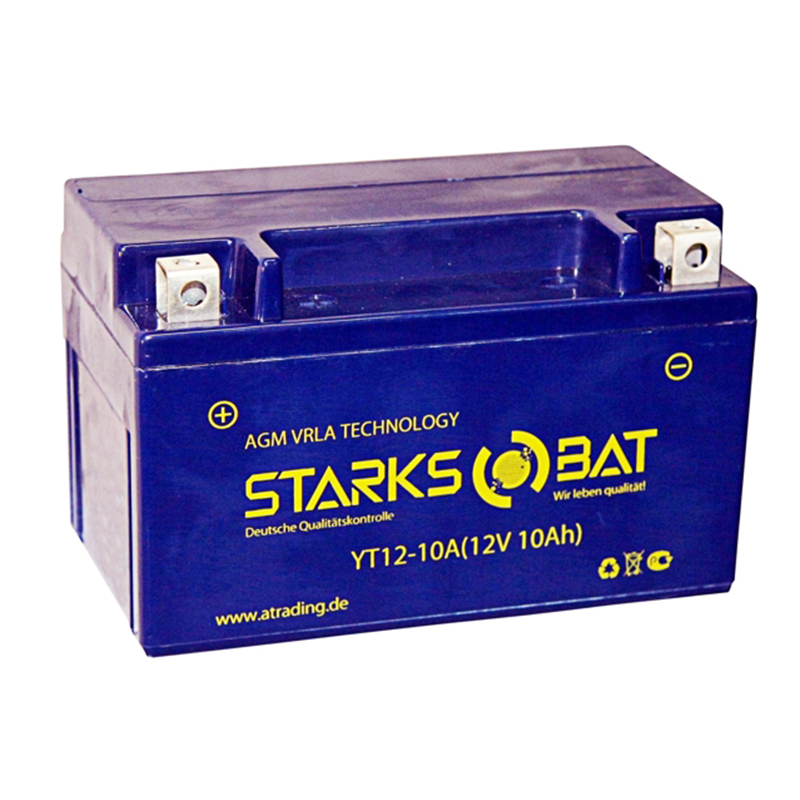 Мото аккумулятор STARKS BAT YT S 12-10A 10 ач +- 135A (150x87x93) YTZ10S AGM