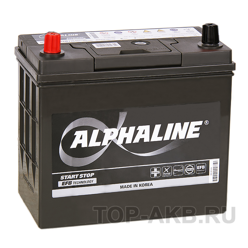 Автомобильный аккумулятор Alphaline EFB 70B24R 45L (460A 238x129x227) N55R Start-Stop