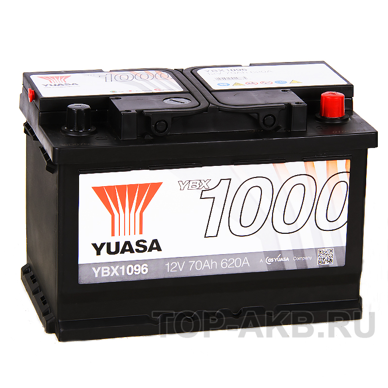Автомобильный аккумулятор YUASA YBX1096 70 Ач 620А обр. пол. (278x175x190)