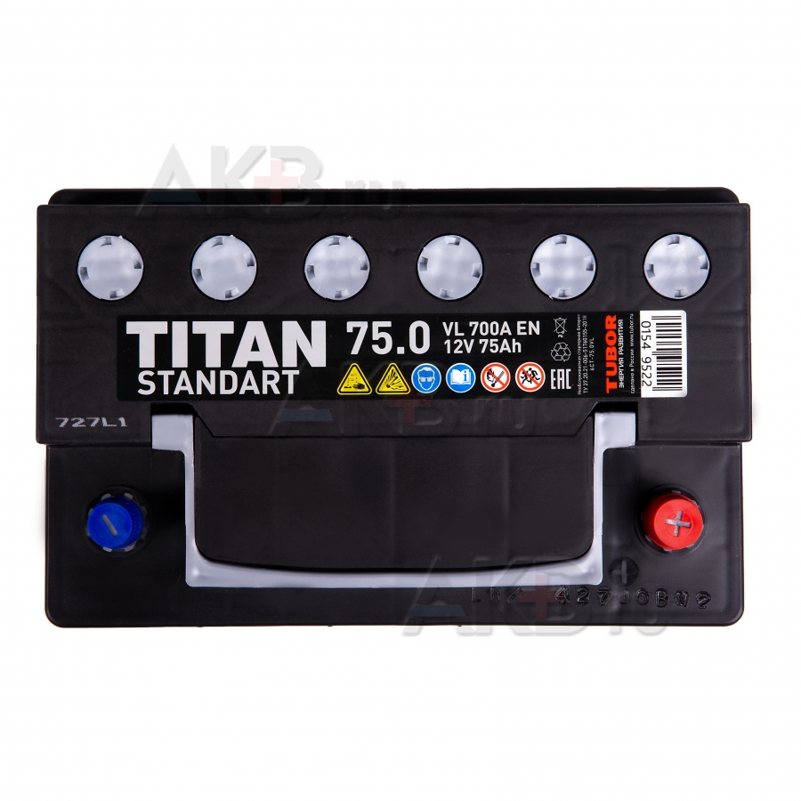 Автомобильный аккумулятор Titan Standart 75R 650A 278x175x190
