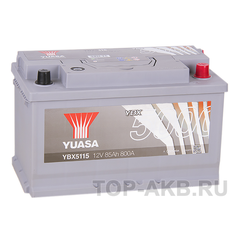 Автомобильный аккумулятор YUASA YBX5115 85 Ач 800А обр. пол. (315x175x190)