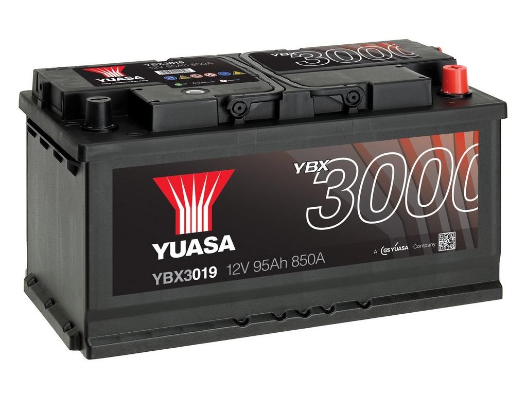 Автомобильный аккумулятор YUASA YBX3019 95 Ач 850А обр. пол. (353x175x190)